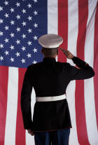 Marine saluting Old Glory  www.JimmyFlynn.net